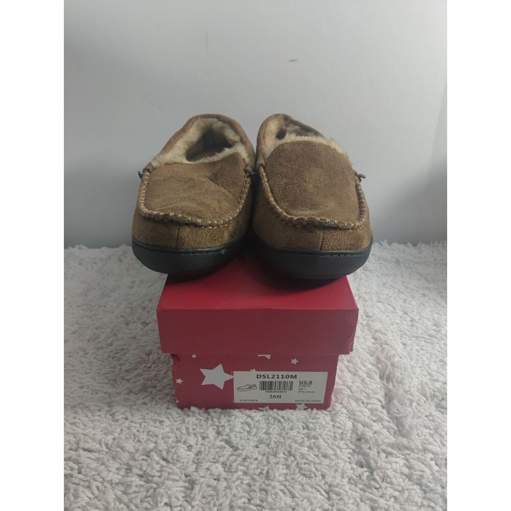 DREAM PAIRS Men's Fuzzy Microsuede Moccasin Slippers Plush Lining House Shoes SZ